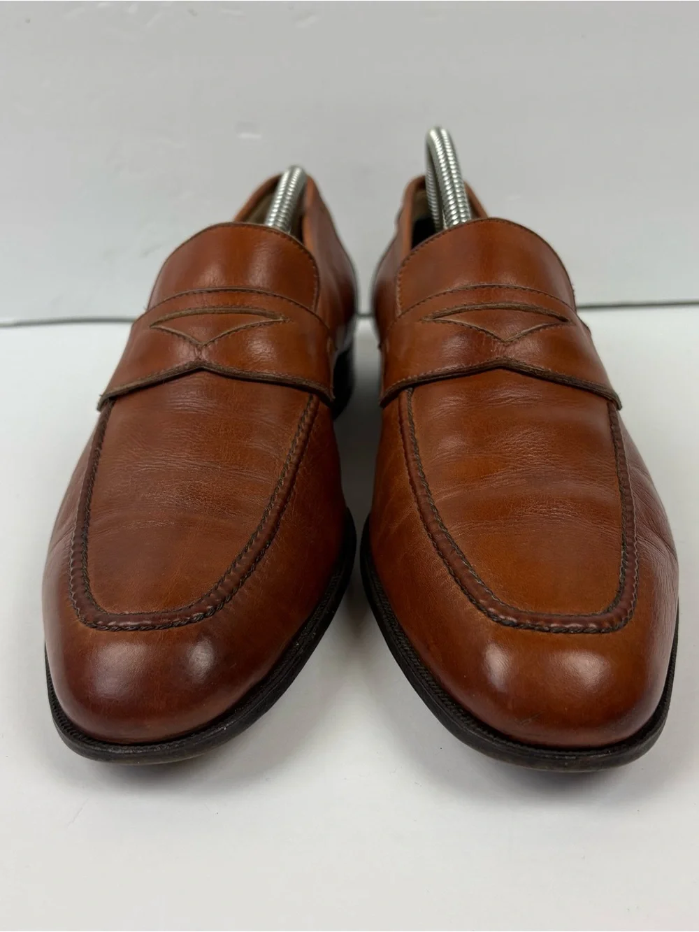Gravati 15477 Men's Brown Leather Penny Loafers (500 Last) - Size 8.5 M